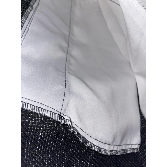 1. STATE Womens Ivory/Black Plaid Sleeveless V-Neck Asymmetrical Shift Dress - Picture 12 of 15